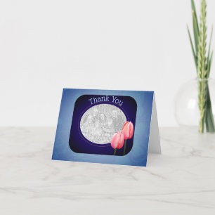 Rosa Tulips Tack-fotokort Tack Kort