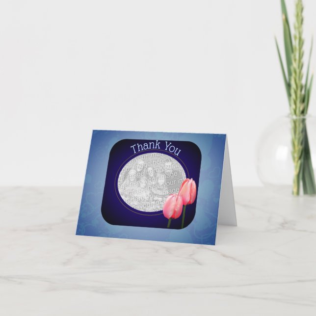 Rosa Tulips Tack-fotokort Tack Kort (Framsida)
