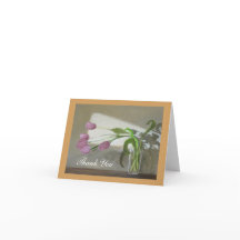 Rosa Tulips Tackkort-kort