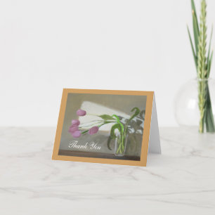 Rosa Tulips Tackkort-kort Tack Kort