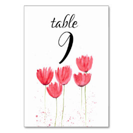 Rosa Tulips Vår Blommigt Flowers Bröllop Bordsnummer