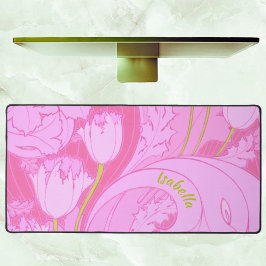 Rosa Tulips Vintage Blommigt Skriv ut Feminin