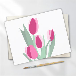 Rosa Tulips Vykort