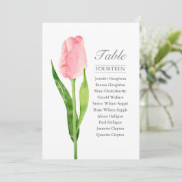 Rosa Tulp Sittdiagram över enkelt Bröllop-Bord Inbjudningar