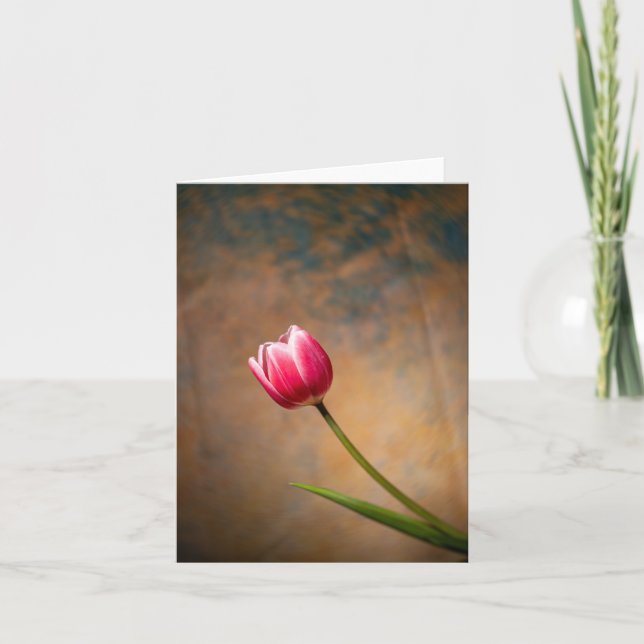 Rosa tulpan med en twist kort (Framsida)