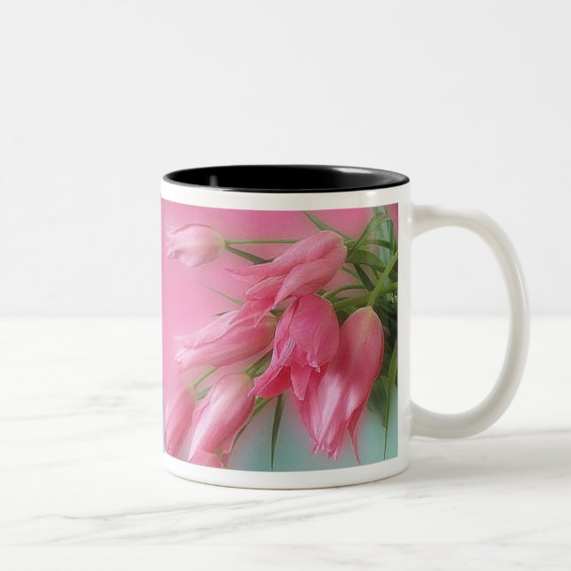 Rosa tulpan Två-Tonad mugg (Höger)