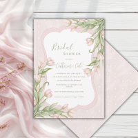 Rosa tulpaner Blommig Vintage Prickig Bröllopsdusc