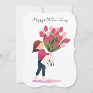 Rosa-tulpaner för Mamma MORS DAG Julkort