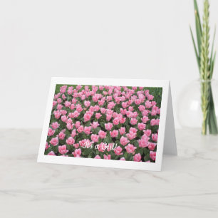 Rosa tulpaner gratulationskort kort