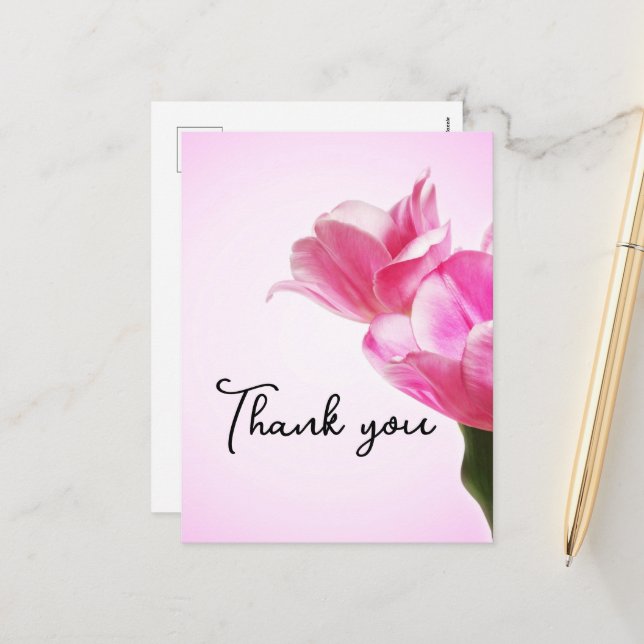 Rosa tulpaner helg vykort (Fram/Back In Situ)