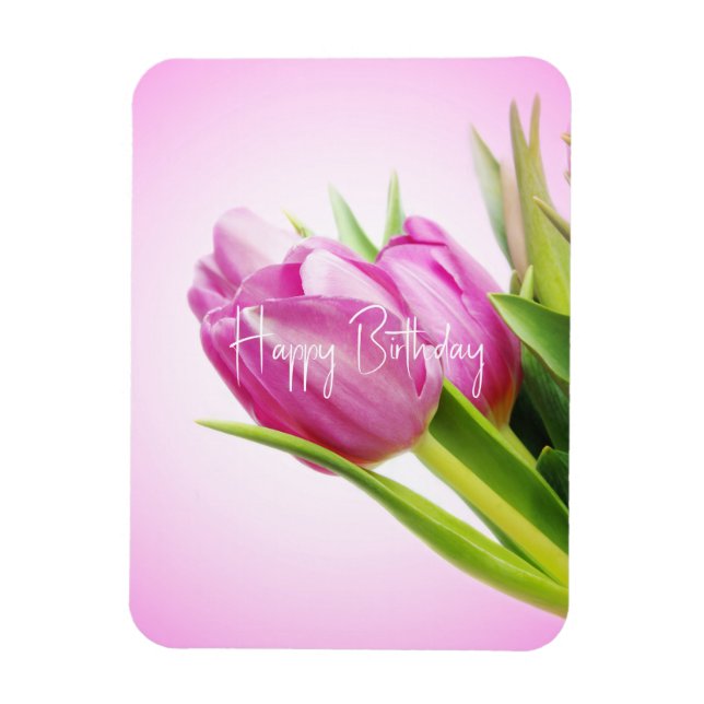 Rosa tulpaner magnet (Vertikal)