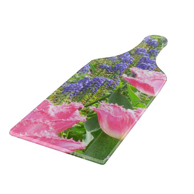 "ROSA TULPANER OCH DRUVHYACINTER GLAS SKÄRBRÄDA BG (Hörn)