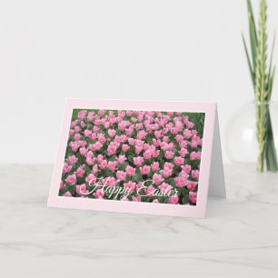 Rosa tulpaner påskkort kort