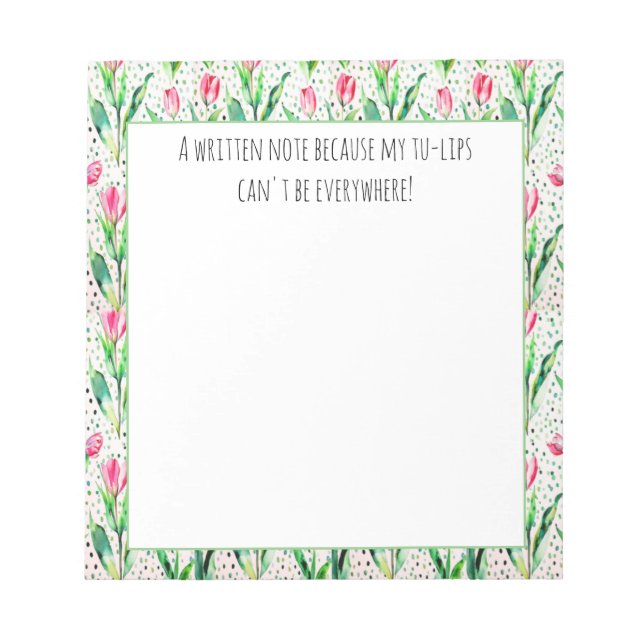 Rosa-tulpaner - roligt ordlekt anteckningsblock (Framsida)