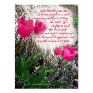Rosa tulpanfototryck med citationstecken fototryck