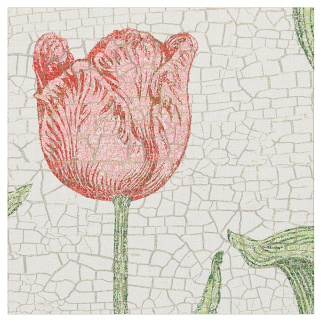 Rosa tulpanträdgårdmönster tyg (Närbild)