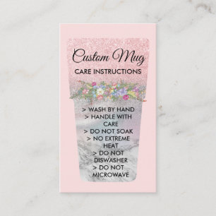 Rosa Tumbler Care Instructions för Mugg Visitkort