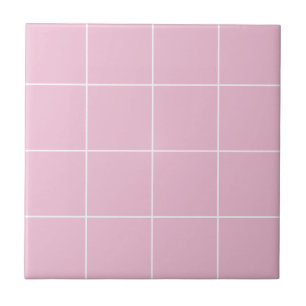 Rosa Tunn modern geometrisk Checkers Enkel Kakelplatta