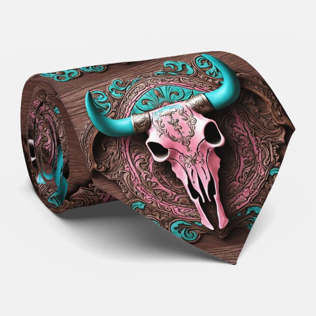 Rosa Tur ise Westernare Land Cowboy Bull SKull Slips (Rullad)