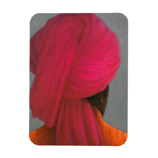 Rosa Turban Magnet (Vertikal)