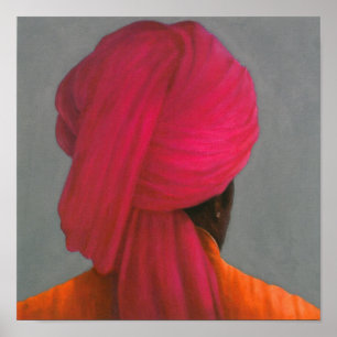 Rosa Turban Poster