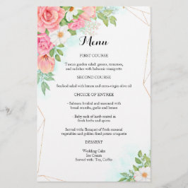 Rosa Turcos Ombre Blommigt Bouquet Bröllop Menu