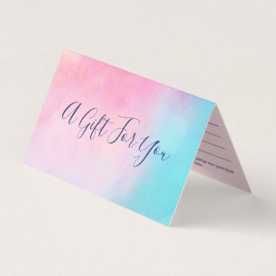 Rosa Turcouise Abstrakt - Presentcertifikat Kort