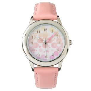 Rosa, turkos, blommigt armbandsur