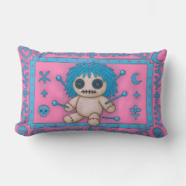 Rosa + turkos Blue Voodoo Doll Pillow Lumbarkudde
