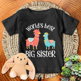 Rosa + Turkos Lama 🦙 Världens Bästa Storasystrar T Shirt
