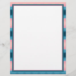 Rosa Turkos och blått blått Brevhuvud