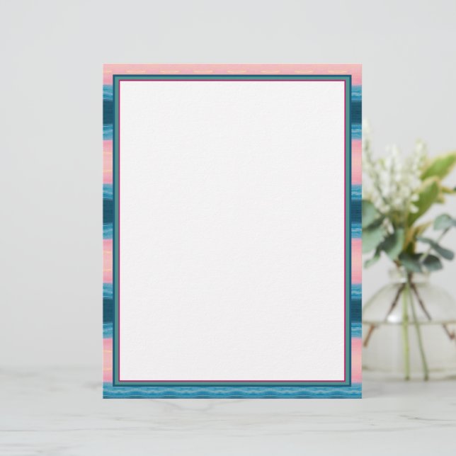 Rosa Turkos och blått blått Brevhuvud (Stående Fram)