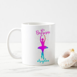 Rosa Turkos Personlig Ballerina Kaffemugg