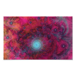 ROSA & TURKOS PSYKEDELISK FRAKTAL KONST FOTOTRYCK