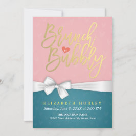 Rosa Turkvoise Brunch BubLY Möhippa Inbjudan