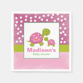 Rosa Turtle Baby Shower Napkin Pappersservett