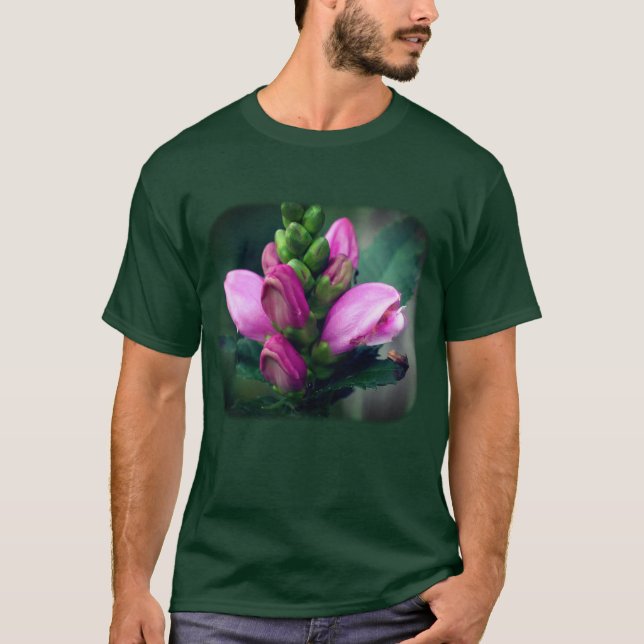 Rosa Turtlehead Flower Nature T Shirt (Framsida)