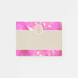 Rosa tusenskönor & Brun kraft rustic monogram init Post-it Block