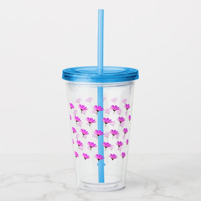 Rosa tusenskönor take away mugg (Framsida)
