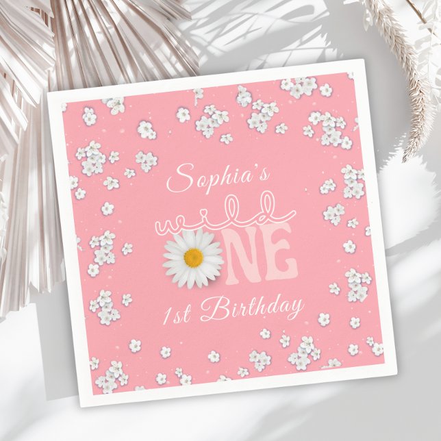 Rosa tusensköns vild en 1-årsdag Pappersservett (Skapare uppladdad)