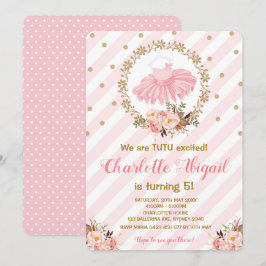 Rosa Tutu Ballerina Ballet Baby Shower-inbjudan Inbjudningar