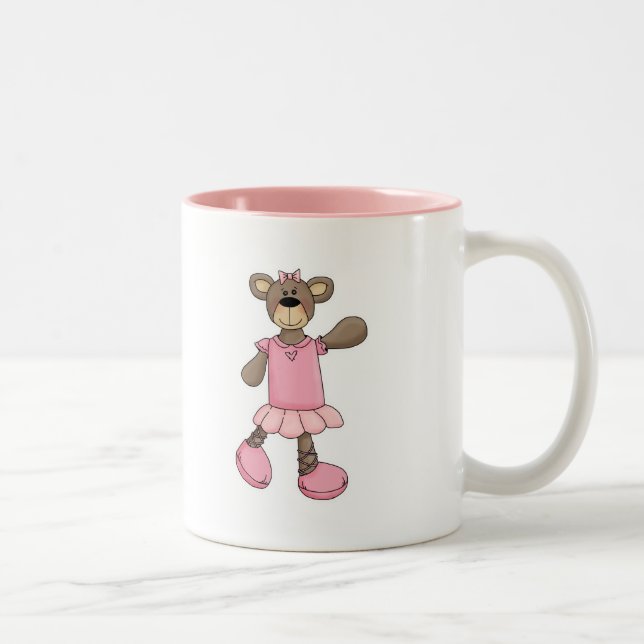 Rosa Tutu Ballerina Ballet Bear Två-Tonad Mugg (Höger)