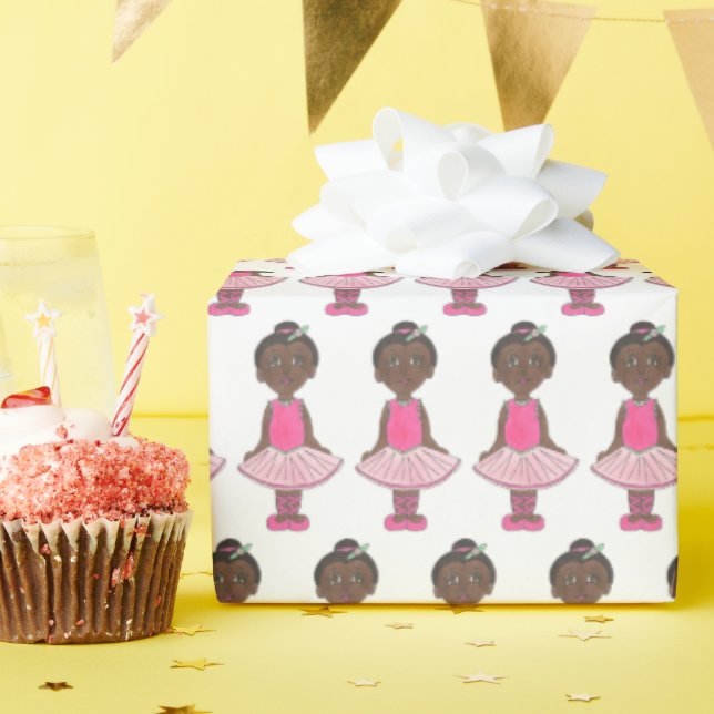 Rosa Tutu Ballet Birthday Dance Teacher Ballerina Presentpapper (Födelsedagsfest)