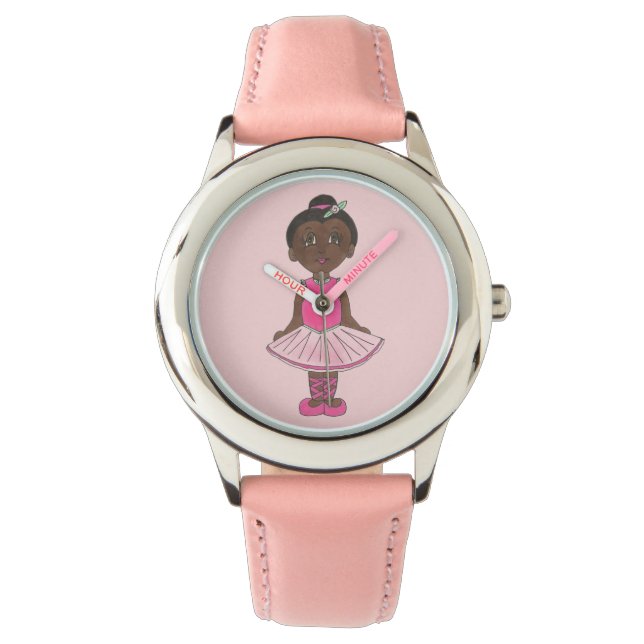 Rosa Tutu Ballet Little Ballerina Dance Gift Armbandsur (Framsida)