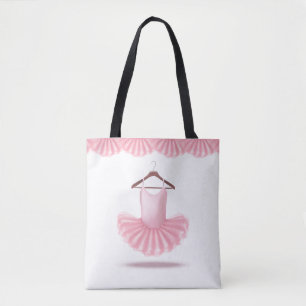 Rosa Tutu Cute Ballerina Girly Namn Tote Bag Tygkasse