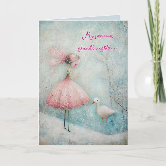ROSA TUTU GRANDDAUGHTER BIRTHDAY CARD TACK KORT (Framsida)