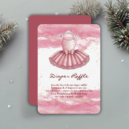 Rosa Tutu Guld Glitter Baby Shower Tilläggskort