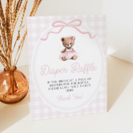 Rosa Tutu Teddybjörn Baby Shower Blöja Lotteri