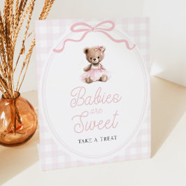 Rosa Tutu Teddybjörn Baby Shower Godisbord