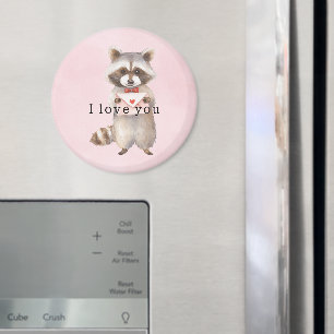 Rosa tvättbjörn kärleksbrev magnet
